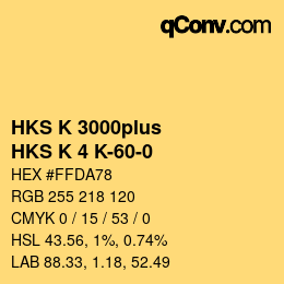Color code: HKS K 3000plus - HKS K 4 K-60-0 | qconv.com