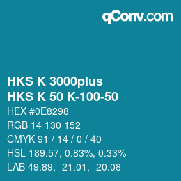 Farbcode: HKS K 3000plus - HKS K 50 K-100-50 | qconv.com