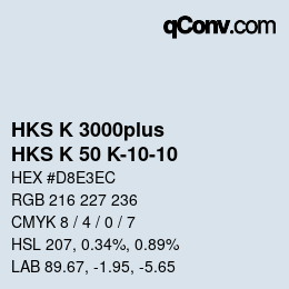 Farbcode: HKS K 3000plus - HKS K 50 K-10-10 | qconv.com