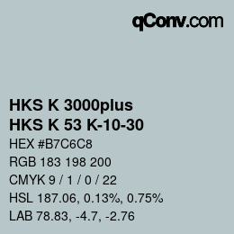 カラーコード: HKS K 3000plus - HKS K 53 K-10-30 | qconv.com