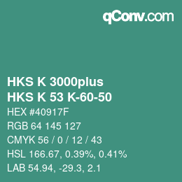 Código de color: HKS K 3000plus - HKS K 53 K-60-50 | qconv.com