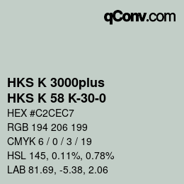 カラーコード: HKS K 3000plus - HKS K 58 K-30-0 | qconv.com