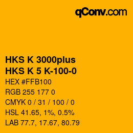 Código de color: HKS K 3000plus - HKS K 5 K-100-0 | qconv.com