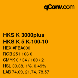 Farbcode: HKS K 3000plus - HKS K 5 K-100-10 | qconv.com