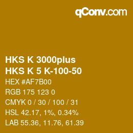 カラーコード: HKS K 3000plus - HKS K 5 K-100-50 | qconv.com