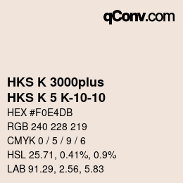 Código de color: HKS K 3000plus - HKS K 5 K-10-10 | qconv.com