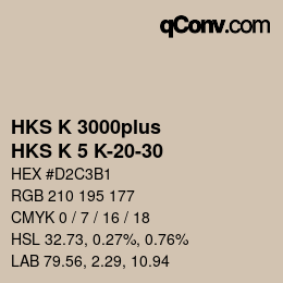 カラーコード: HKS K 3000plus - HKS K 5 K-20-30 | qconv.com