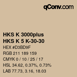 颜色代码: HKS K 3000plus - HKS K 5 K-30-30 | qconv.com
