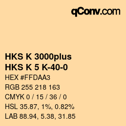 Farbcode: HKS K 3000plus - HKS K 5 K-40-0 | qconv.com