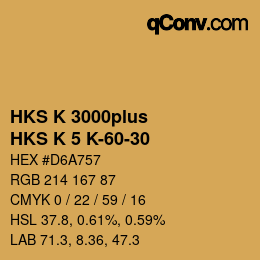 カラーコード: HKS K 3000plus - HKS K 5 K-60-30 | qconv.com