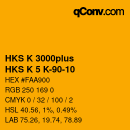 Color code: HKS K 3000plus - HKS K 5 K-90-10 | qconv.com