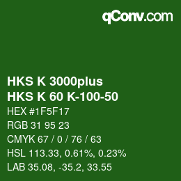 カラーコード: HKS K 3000plus - HKS K 60 K-100-50 | qconv.com