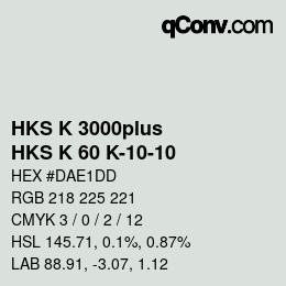 カラーコード: HKS K 3000plus - HKS K 60 K-10-10 | qconv.com