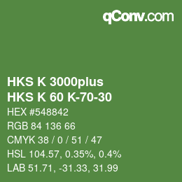 カラーコード: HKS K 3000plus - HKS K 60 K-70-30 | qconv.com