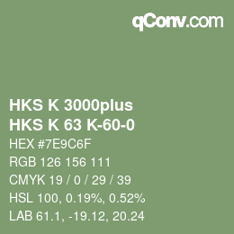 Color code: HKS K 3000plus - HKS K 63 K-60-0 | qconv.com