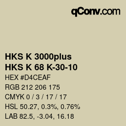 カラーコード: HKS K 3000plus - HKS K 68 K-30-10 | qconv.com