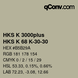 カラーコード: HKS K 3000plus - HKS K 68 K-30-30 | qconv.com