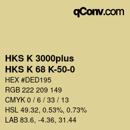 Farbcode: HKS K 3000plus - HKS K 68 K-50-0 | qconv.com