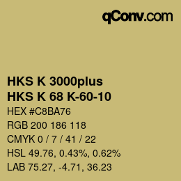 Farbcode: HKS K 3000plus - HKS K 68 K-60-10 | qconv.com