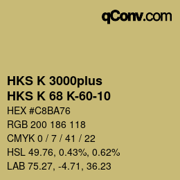 Code couleur: HKS K 3000plus - HKS K 68 K-60-10 | qconv.com