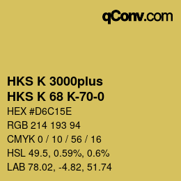 Farbcode: HKS K 3000plus - HKS K 68 K-70-0 | qconv.com