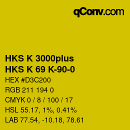 Código de color: HKS K 3000plus - HKS K 69 K-90-0 | qconv.com