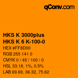 カラーコード: HKS K 3000plus - HKS K 6 K-100-0 | qconv.com