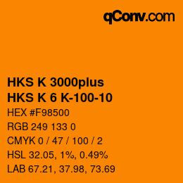Farbcode: HKS K 3000plus - HKS K 6 K-100-10 | qconv.com
