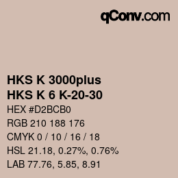 カラーコード: HKS K 3000plus - HKS K 6 K-20-30 | qconv.com