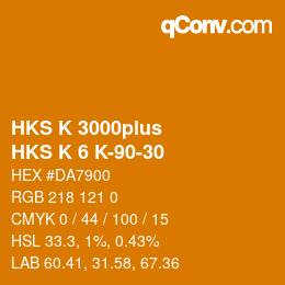 カラーコード: HKS K 3000plus - HKS K 6 K-90-30 | qconv.com