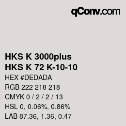 Code couleur: HKS K 3000plus - HKS K 72 K-10-10 | qconv.com