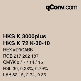 Farbcode: HKS K 3000plus - HKS K 72 K-30-10 | qconv.com