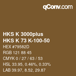 Farbcode: HKS K 3000plus - HKS K 73 K-100-50 | qconv.com