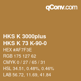 Color code: HKS K 3000plus - HKS K 73 K-90-0 | qconv.com