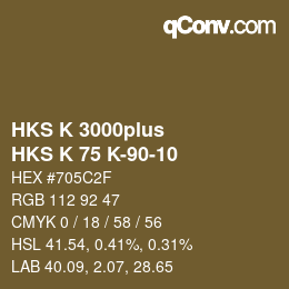 カラーコード: HKS K 3000plus - HKS K 75 K-90-10 | qconv.com