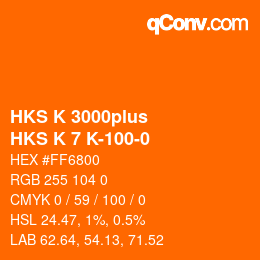 Código de color: HKS K 3000plus - HKS K 7 K-100-0 | qconv.com