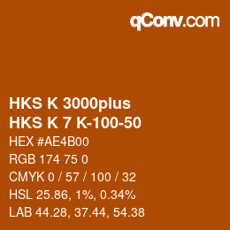 カラーコード: HKS K 3000plus - HKS K 7 K-100-50 | qconv.com