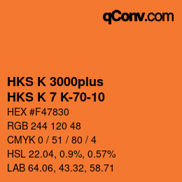 カラーコード: HKS K 3000plus - HKS K 7 K-70-10 | qconv.com