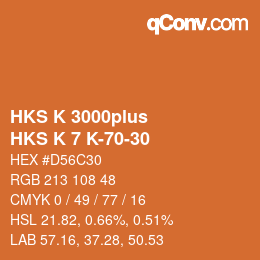 カラーコード: HKS K 3000plus - HKS K 7 K-70-30 | qconv.com