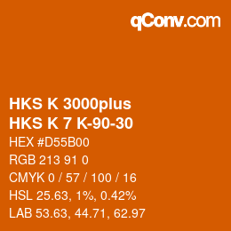 カラーコード: HKS K 3000plus - HKS K 7 K-90-30 | qconv.com