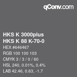 カラーコード: HKS K 3000plus - HKS K 88 K-70-0 | qconv.com