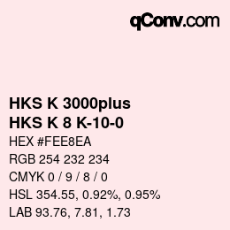 Código de color: HKS K 3000plus - HKS K 8 K-10-0 | qconv.com