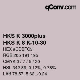 Color code: HKS K 3000plus - HKS K 8 K-10-30 | qconv.com