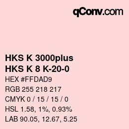 Código de color: HKS K 3000plus - HKS K 8 K-20-0 | qconv.com