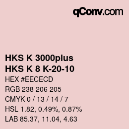 Code couleur: HKS K 3000plus - HKS K 8 K-20-10 | qconv.com