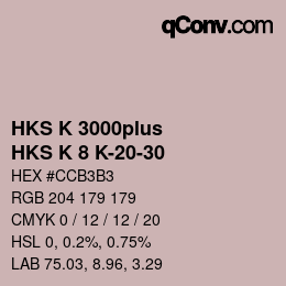Código de color: HKS K 3000plus - HKS K 8 K-20-30 | qconv.com