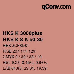 Farbcode: HKS K 3000plus - HKS K 8 K-50-30 | qconv.com