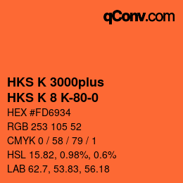 Código de color: HKS K 3000plus - HKS K 8 K-80-0 | qconv.com