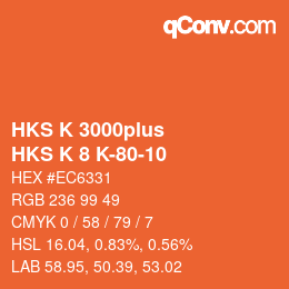 Farbcode: HKS K 3000plus - HKS K 8 K-80-10 | qconv.com