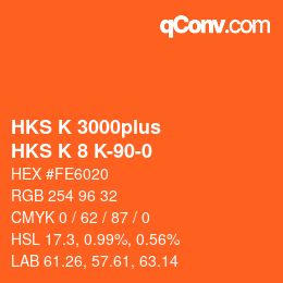 Farbcode: HKS K 3000plus - HKS K 8 K-90-0 | qconv.com